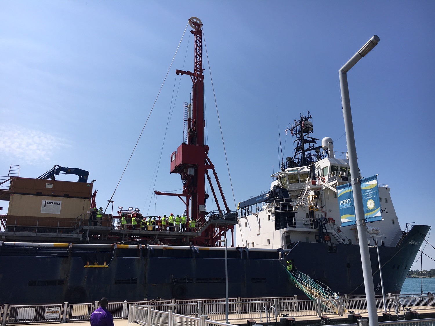 Marine vessel at port